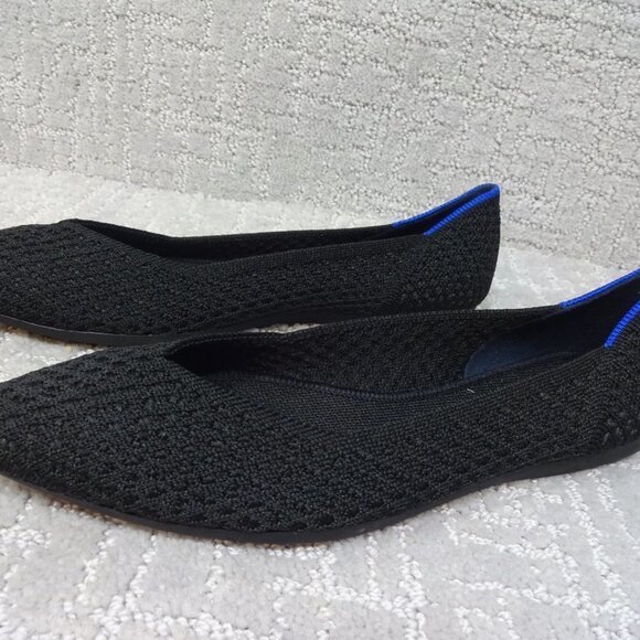 Rothy's The Point Honeycomb Black Flat Slip on Shoes Womens Size 8,9 - Picture 7 of 11